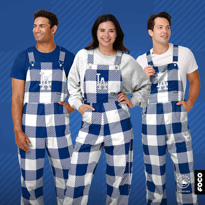 Los Angeles Dodgers Plaid Bib Overalls - $70